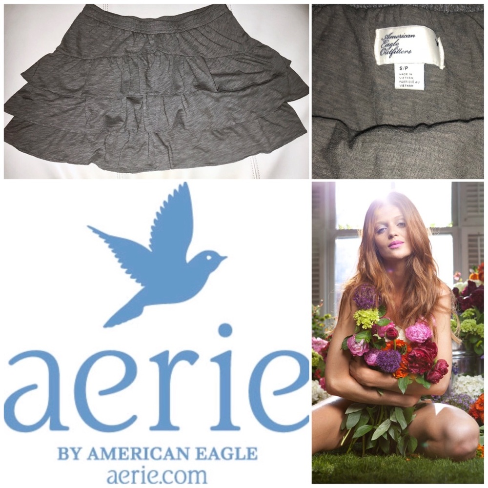 Aerie Gray Layer Mini Skirt